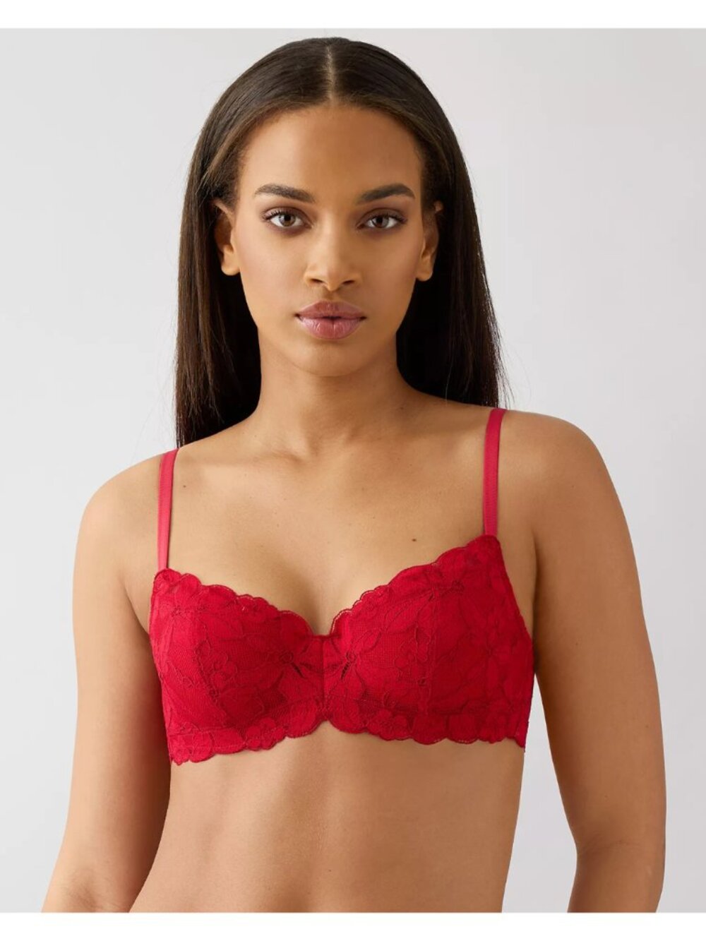 B.tempt'd by Wacoal Feeling Famous Balconette Bra Red Lace 34C NWT